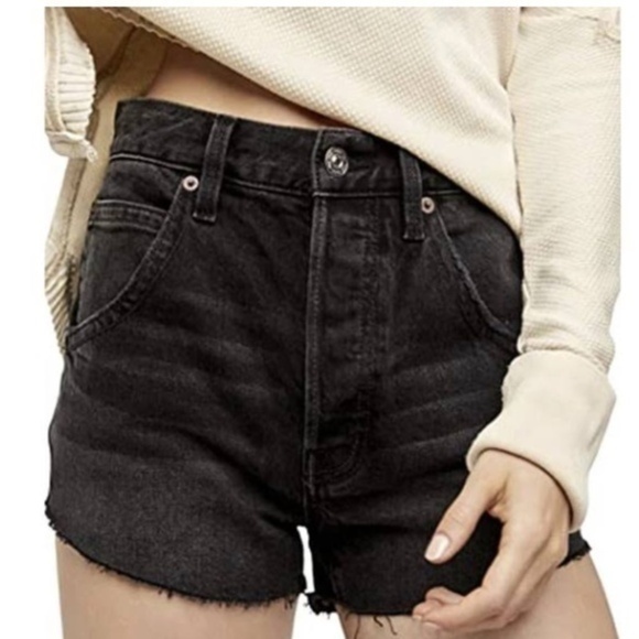 Free People Pants - NWT Free People black denim shorts